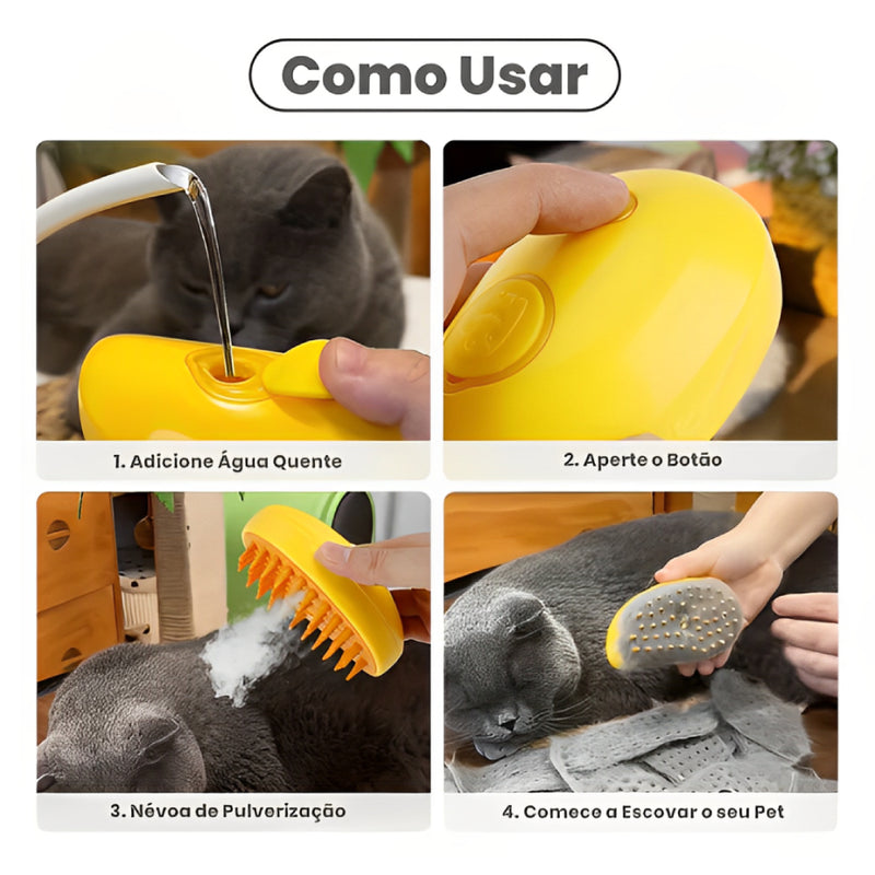 Escova À Vapor Para Pets