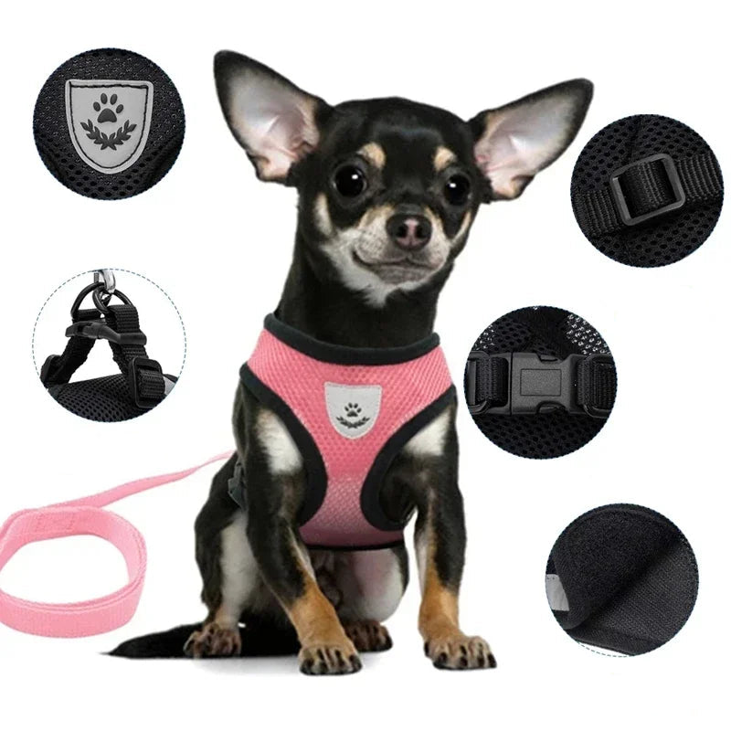Arnês de Passeio Superconfortável para Cães e Gatos