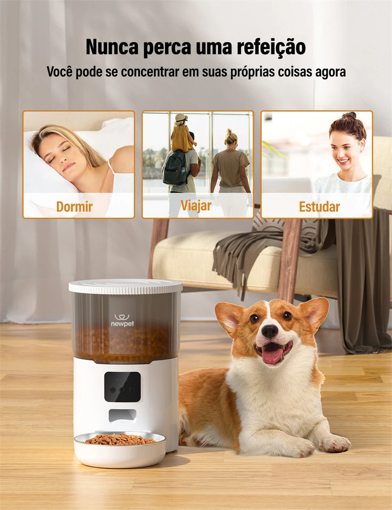 Alimentador Automático Controlado por Aplicativo para Cães e Gatos