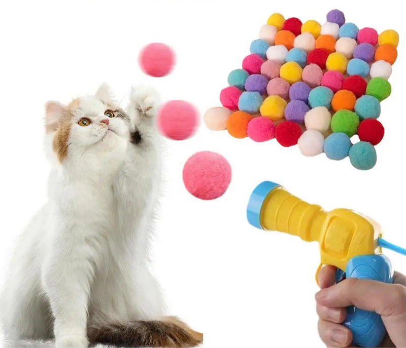 CATSHOT -  Arma de Brinquedo que dispara Bolinhas para Gatos