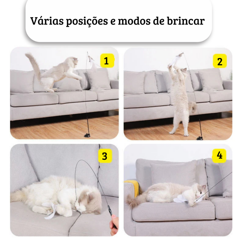 Vara com Pena e Sino para Gatos